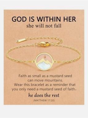 Move Mountains-Mustard Seed Link Bracelet Baptism/ Conformation Christian